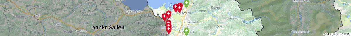 Kartenansicht für Apotheken-Notdienste in der Nähe von Höchst (Bregenz, Vorarlberg)